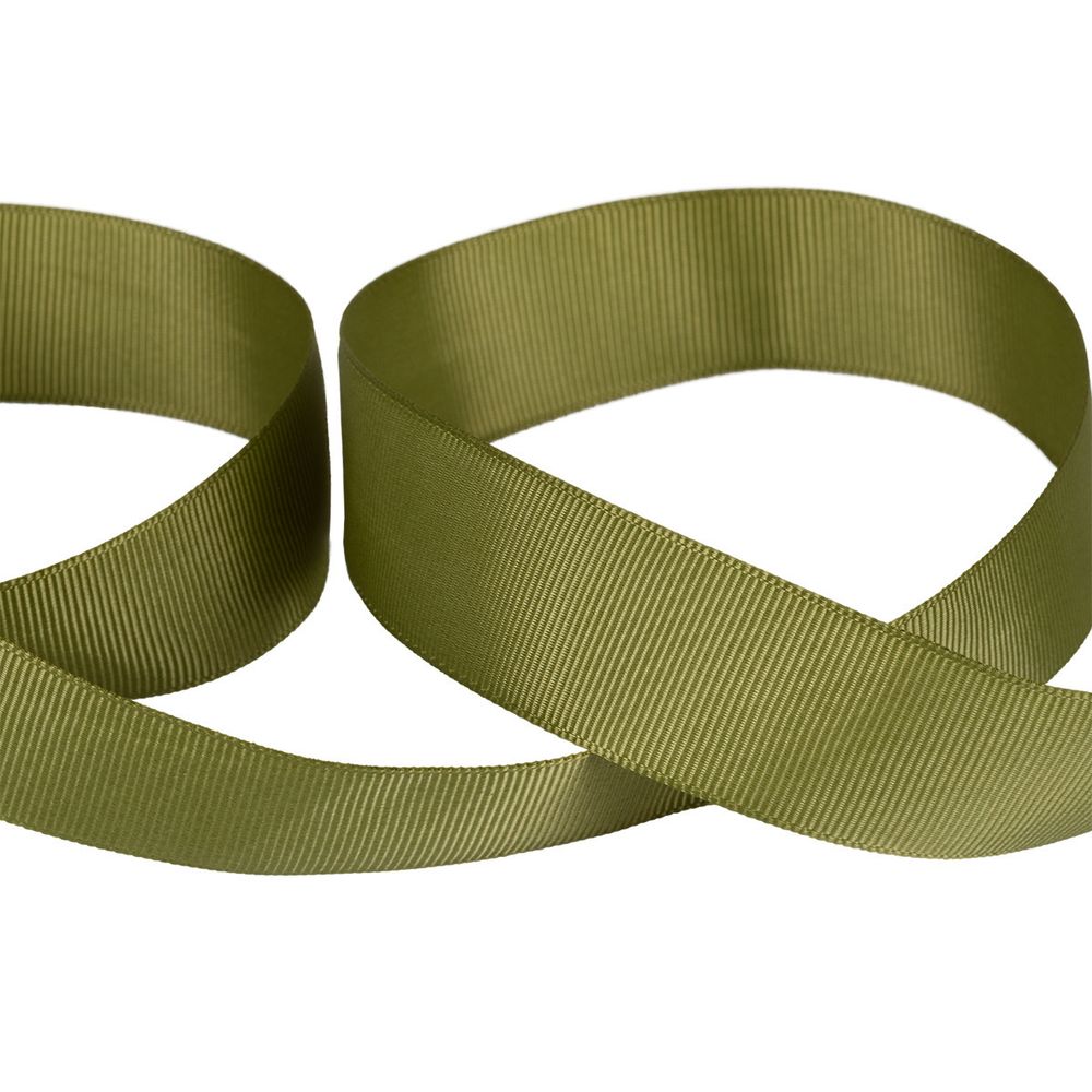 Лента репсовая (в рубчик) 25.0 мм / 45.5 метров, 014 мох, Gamma GR-25