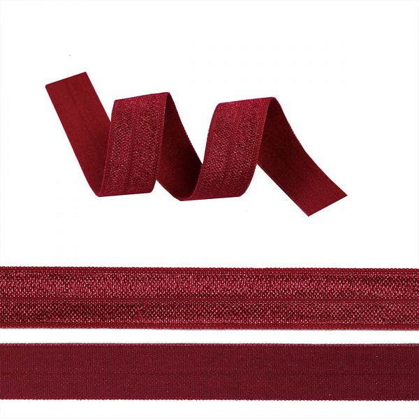 Резинка бельевая (окантовочная) блестящая 15.0 мм / 1000 метров, темно-красный S059