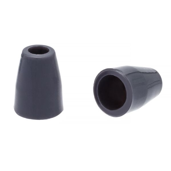 Наконечник для шнура пластик 12.2х9 мм, отв.3.8 мм, 50 шт, глянцевый серый, PNK01