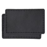 Заплатки пришивные из кожи, прямоугольник 6х9,6см с перфорацией, 2 шт, 100% кожа, 01 черный, 9113