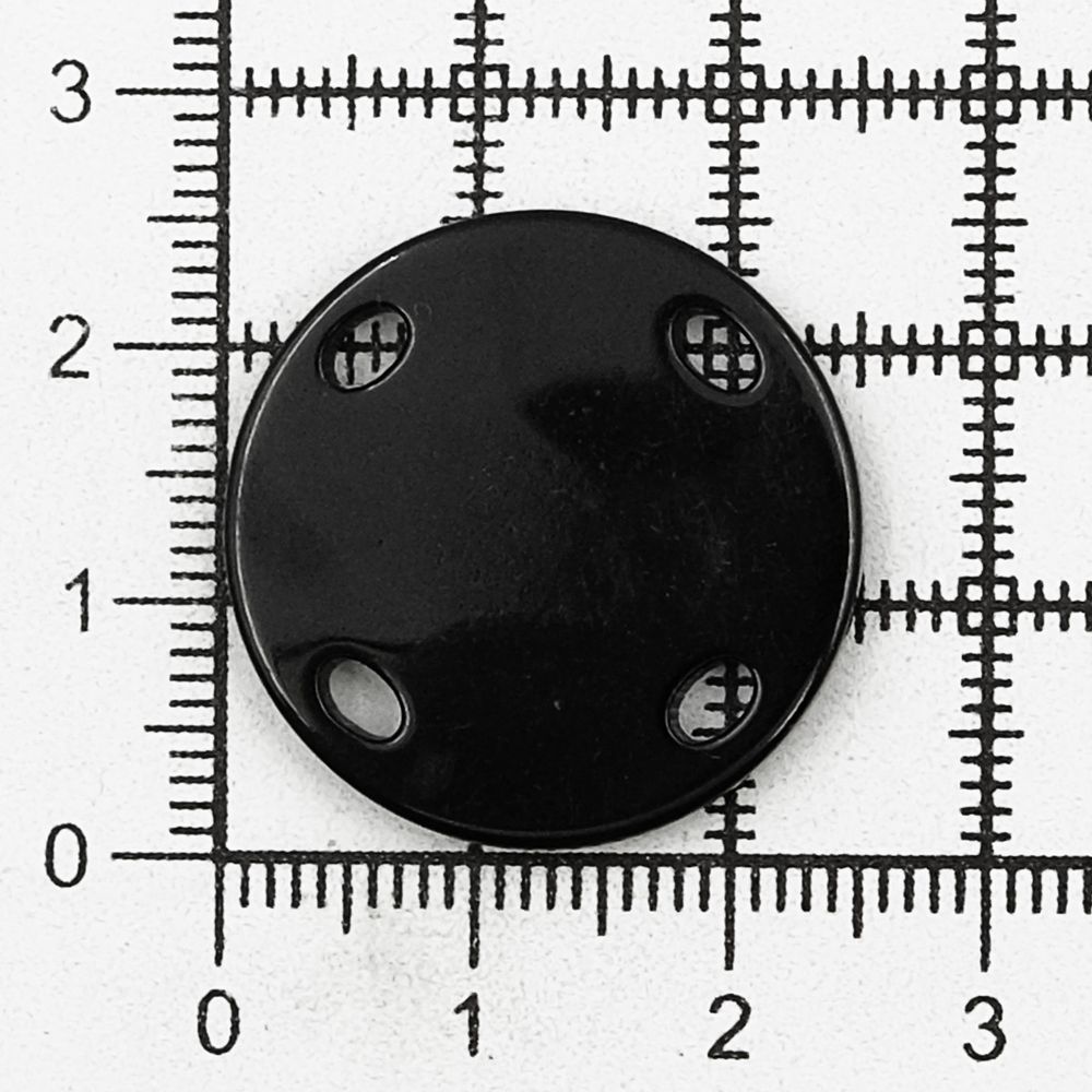 Кнопка магнитная металл ⌀25.0 мм, черный, 6 шт