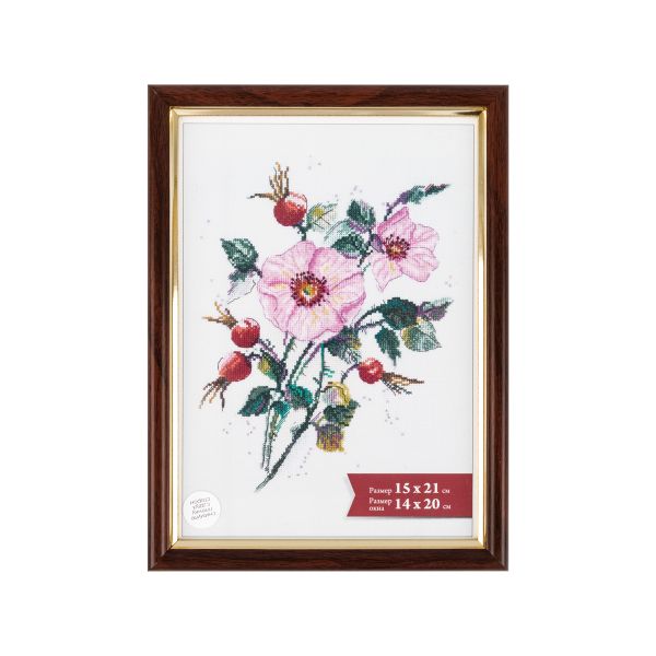 Рамка для картины (фото) пластик с оргстеклом 15х21 см, коричневый, Gamma ПРК-18