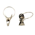 Зажим для штор 57 мм (кольцо ⌀31/34 мм), металлич. ДС, 90 шт