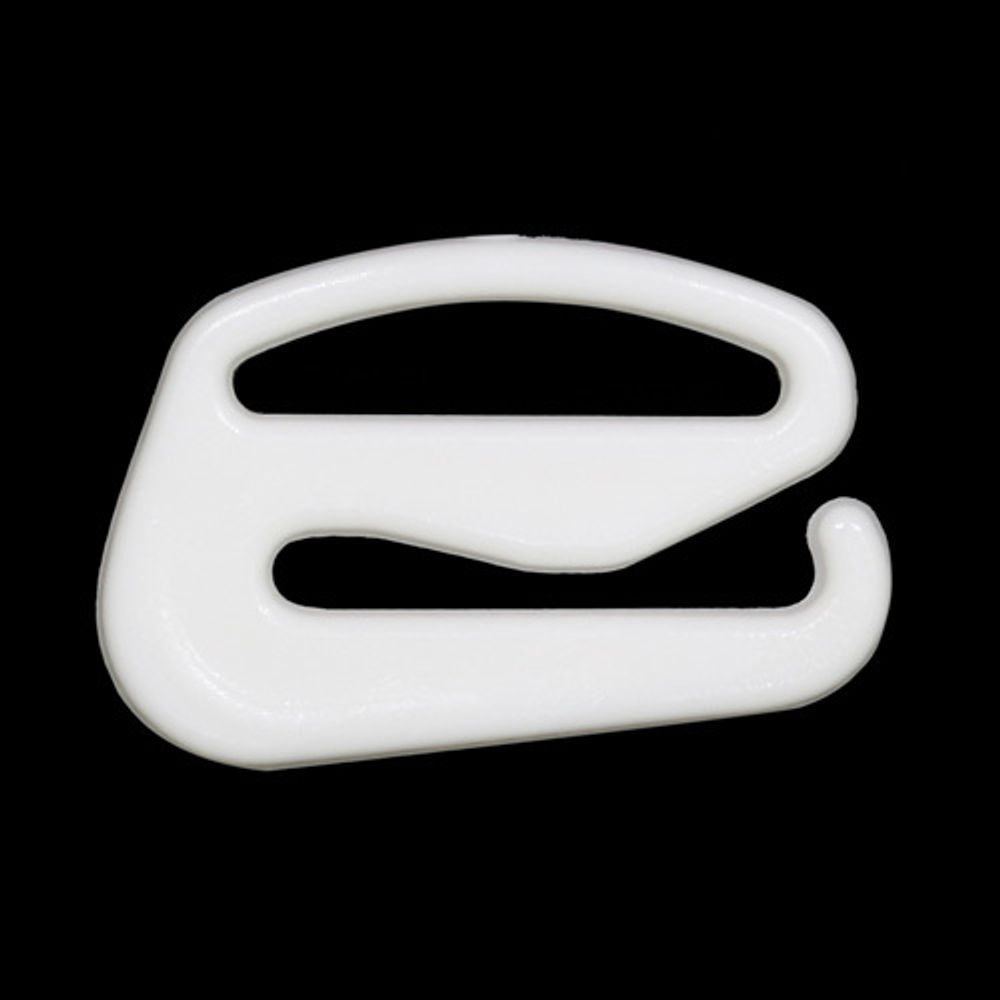 Крючки для бюстгальтера пластик 11.0 мм, 100 шт, белый