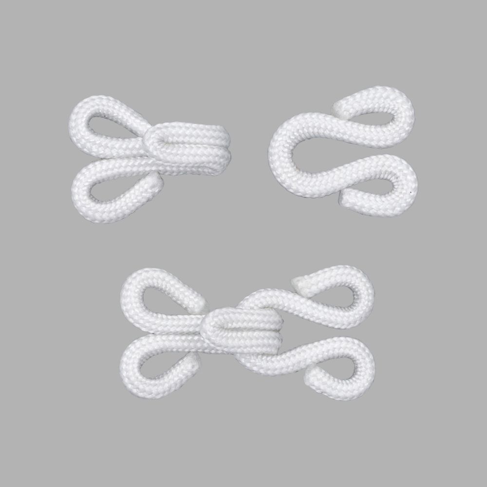 Крючки пришивные в оплетке 10х25 мм, цв.белый, 100 шт