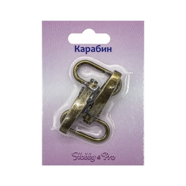 Карабин металл 25.0 мм (48х32 мм), 2 шт, латунь, 0325-0037 Hobby&Pro