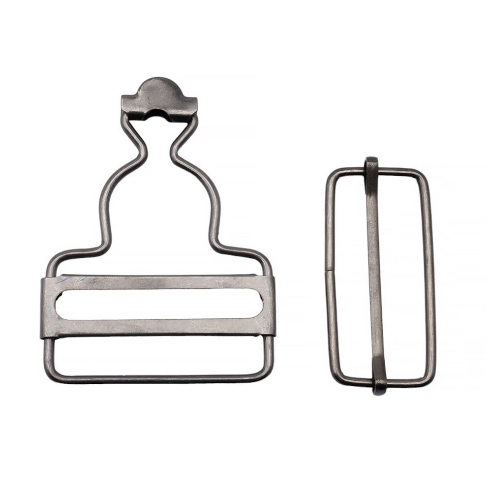 Застежка для комбинезона 40 мм, ушко 62х44 мм, 20 шт, чер.никель