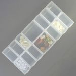 Контейнер для мелочей пенал большой 25x10.5x2.75 см, 14 ячеек, цв. в ассортименте