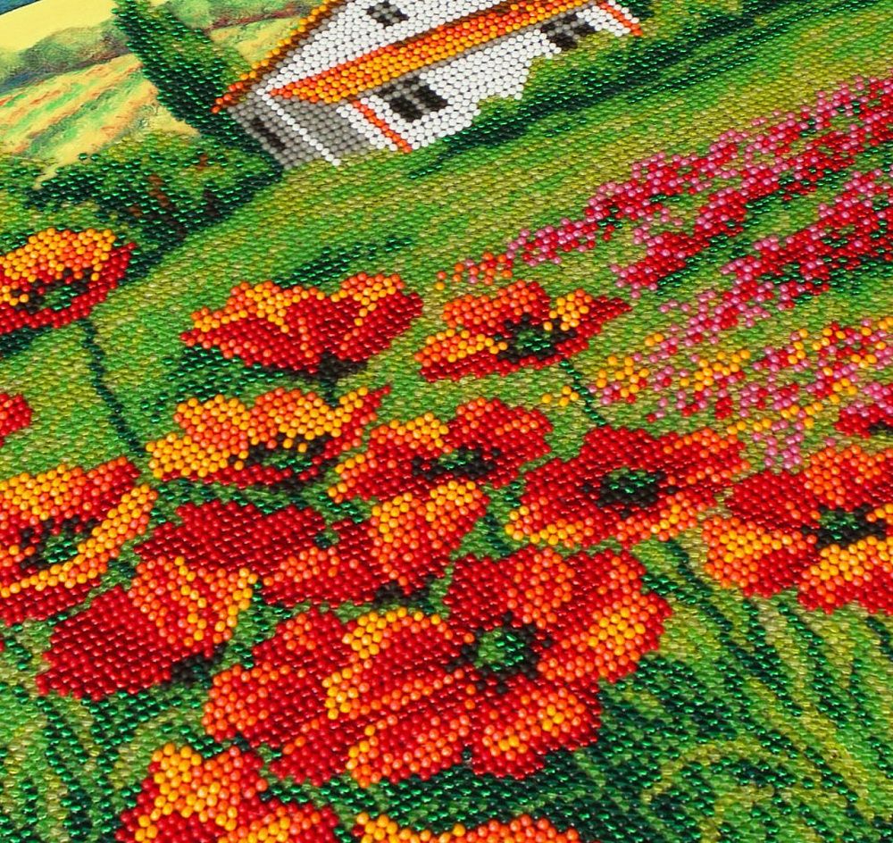 Набор для вышивания бисером Паутинка, Маки Прованса 28х38 см