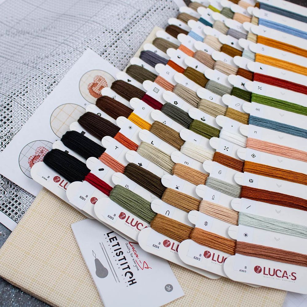 Набор для вышивания нитками Luca-S, Цветочная фея, 44х35см