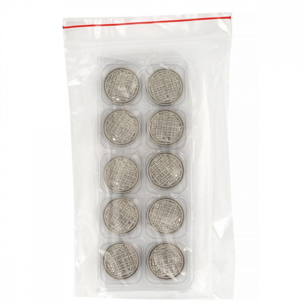 Пуговицы на ножке металлические 36L=23мм, С-MP06 цв.серебро, 10 шт