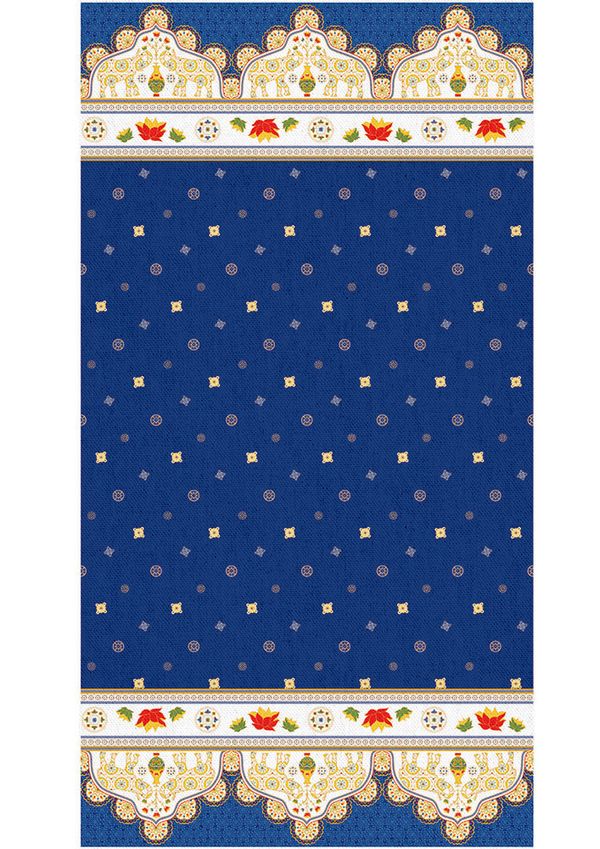 Ткань для пэчворка Peppy Индийское сари, рулон 112 см / 5 метров, ИС-02 Панель синий, Peppy