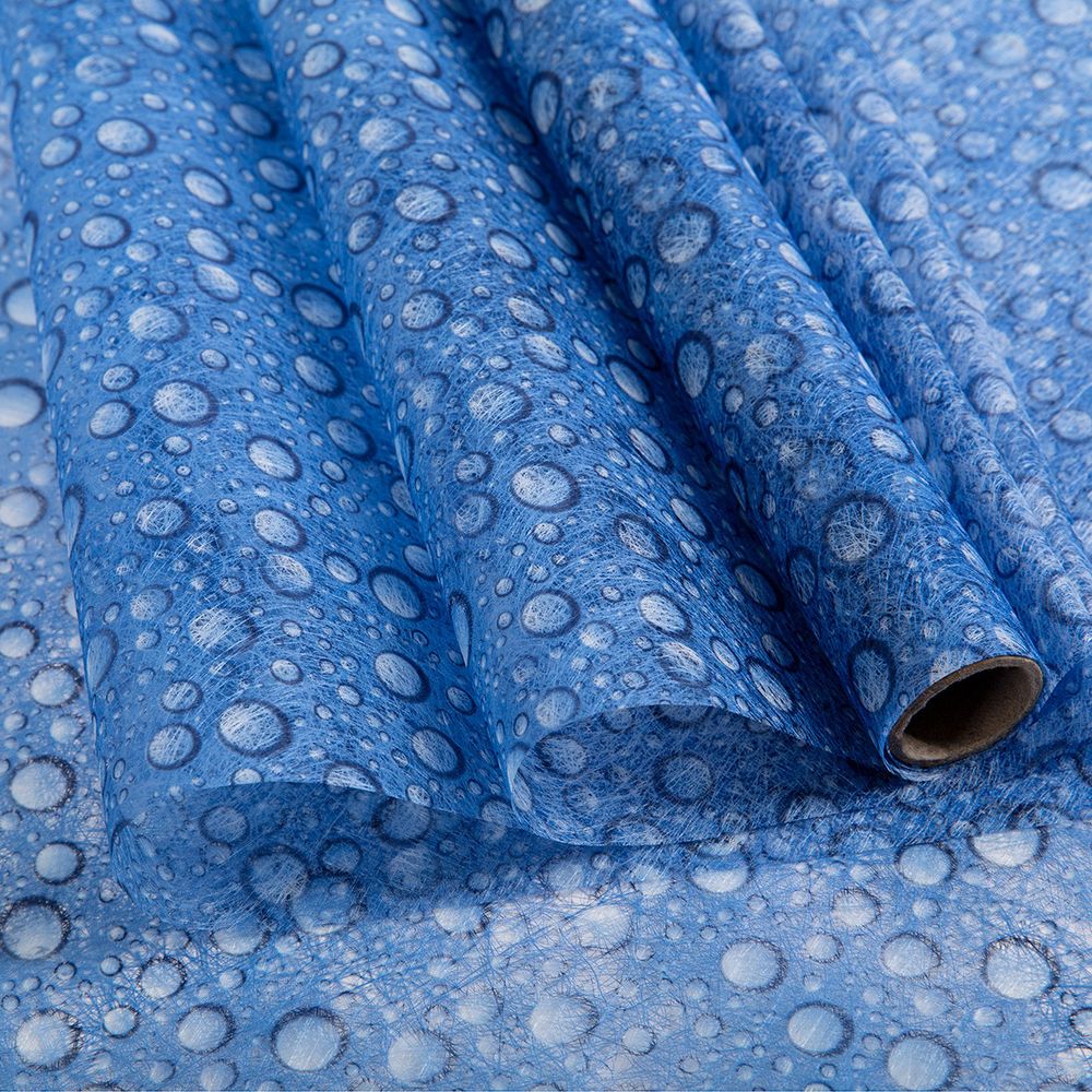Флористический фетр 35 г/м², 2 м, 10 синий (капли), Blumentag PNW-35/1