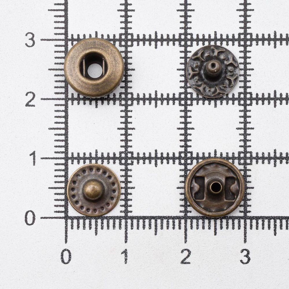 Кнопка Альфа (S-образная) ⌀10.0 мм, ≈144 шт, СТАЛЬ, антик, NEW STAR