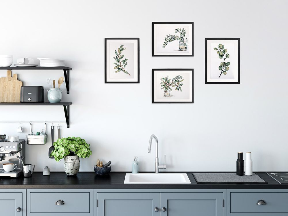 Набор для вышивания нитками Panna, Веточка эвкалипта, 21х30 см