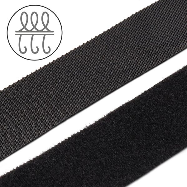Лента контактная липучка (велкро) гибридная пришивная (2в1) 25 мм / 1 метр, 10 г/м, 6131-9007