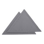 Заплатки пришивные из кожи, треугольник равнобедр., стор. 8см, с перфорацией, 2 шт, 100% кожа, 07 серый, 9903