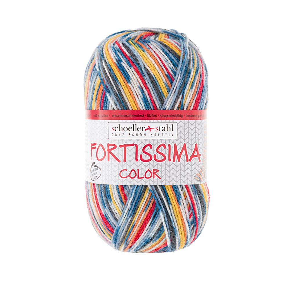 Пряжа Austermann (Аустерманн) Fortissima Socka 4-fach color / уп.5 мот. по 100 г, 420м, вулкан