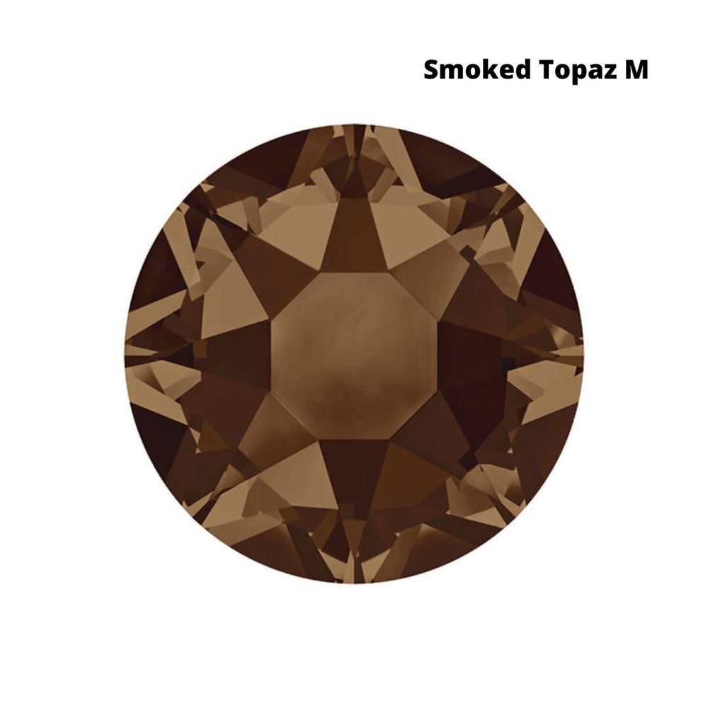 Стразы Swarovski клеевые плоские 2028HF, ss 6 (2 мм), Smoked Topaz M, 144 шт