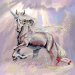 Алмазная (кристальная) мозаика Фрея, Волшебный единорог, 45х45 см
