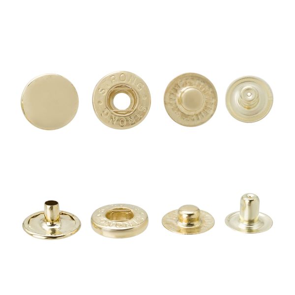 Кнопка Альфа (S-образная) ⌀15.0 мм, СТАЛЬ, золото, ≈72 шт