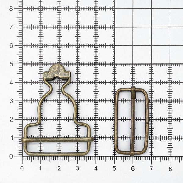 Застежка для комбинезона 31.5 мм, ушко 47х39 мм, 20 шт, бронза