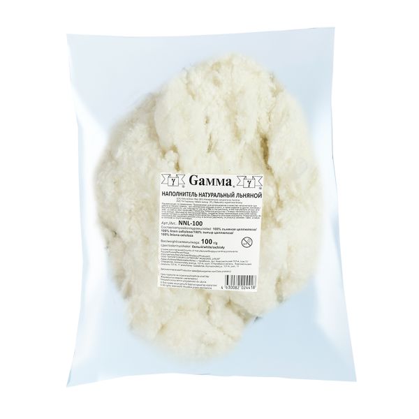 Наполнитель натуральный льняной, 100% льняная целлюлоза 100 г,±4 г, белый, Gamma NNL-100