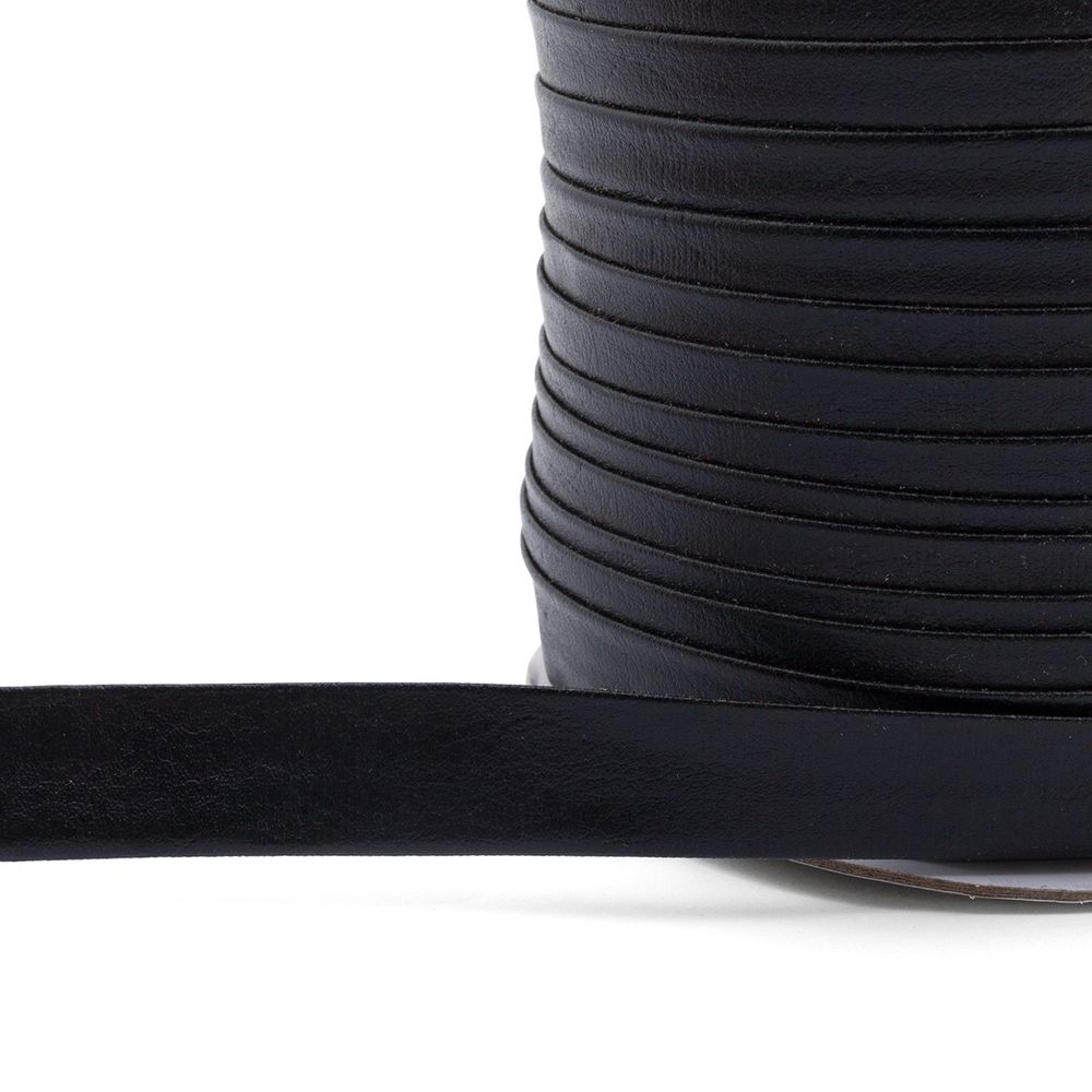 Косая бейка кожзам 15 мм / 45 метров, черный
