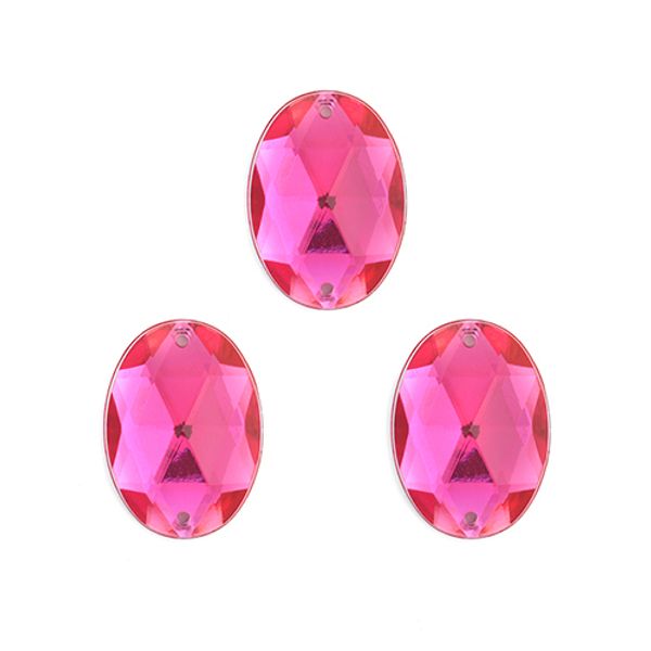 Стразы пришивные акриловые 10x14 мм овал цв.08 малиновый, уп.100 шт