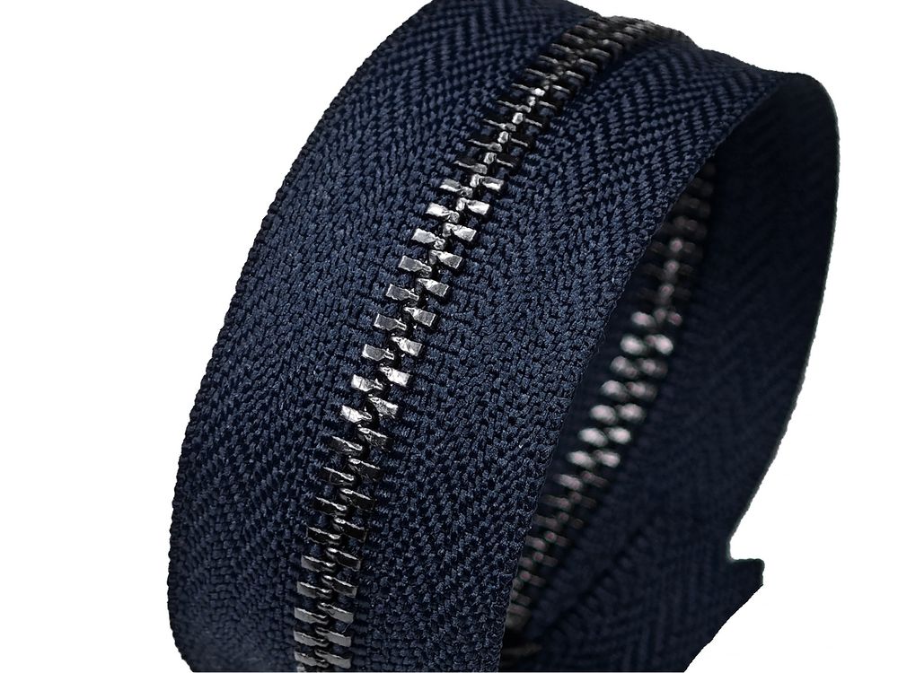 Молния металл (цв.SBS) джинсовая Т4 (4 мм) 1 зам., н/раз., 18 см, S-169 т.синий (звено: т.никель), уп.100 шт