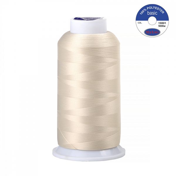 Нитки швейные текстурированные Max, 150D/1, 5000 м, 90г, 202 молочный