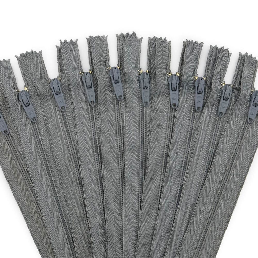 Молния спираль (витая) брючная Arta Т4 (4 мм) 1 зам., н/раз., 20 см, цв. 243 серый, уп.10 шт