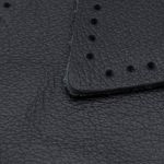 Заплатки пришивные из кожи, ромб 6х8,4см с перфорацией, 2 шт, 100% кожа, 01 черный, 9115