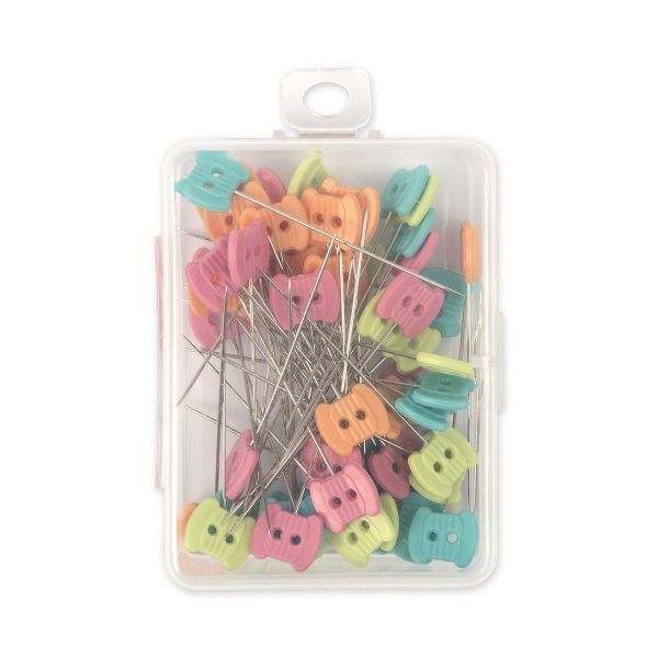 Булавки для квилтинга 46 мм, 60 шт, сталь, в пластиковой коробке, Gamma PHK-20