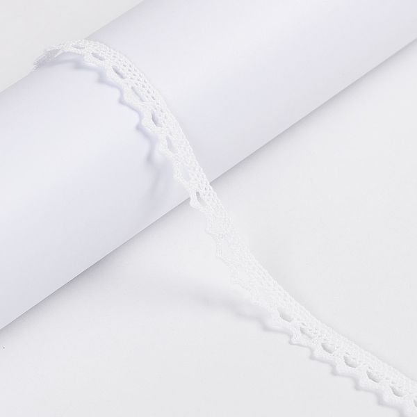 Кружево вязаное (тесьма) 10 мм / 25 метров, белый, Gamma С3749Г17 (рис.10.01.075)