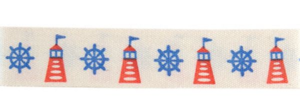 Лента хлопок с рисунком 16.0 мм / 5 шт по 3 метра, S2_040/026 Маяк, CLP-162 Gamma