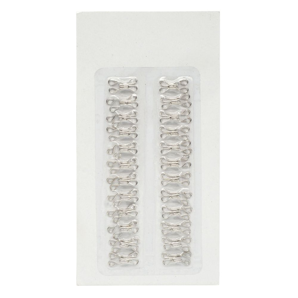 Крючки пришивные 15х8 мм, №2, 24 шт, никель, 0305-4001