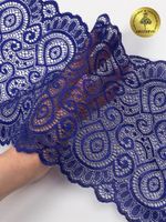 Кружево бельевое эластичное 180 мм / 25 м, 263, цв.223 синий, Kruzhevo