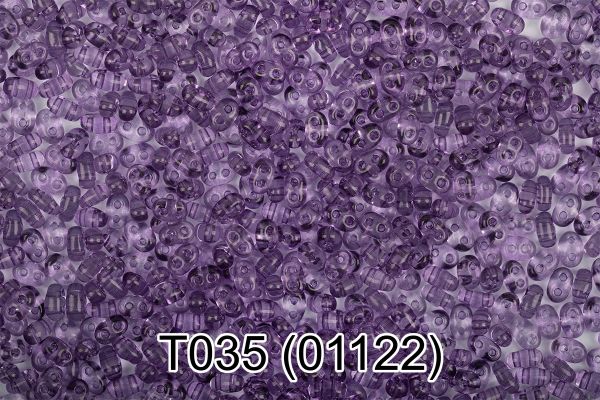 Бисер Gamma Twin 2.5х5 мм, 50 г (10х5 г), 1-й сорт T035 т.сиреневый, 01122, 321-96001