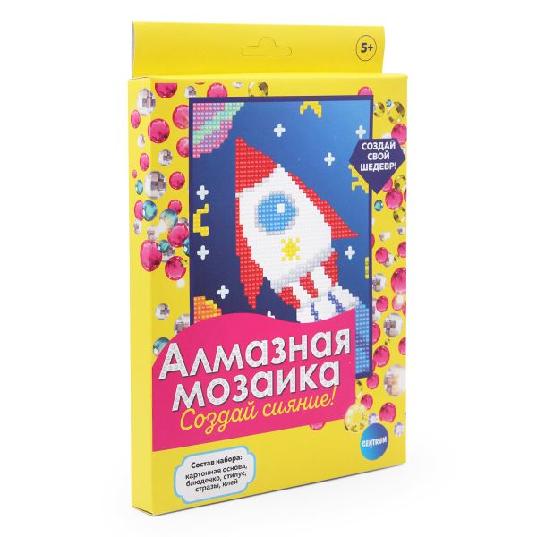Алмазная (кристальная) мозаика Centrum, Ракета, 20х15 см