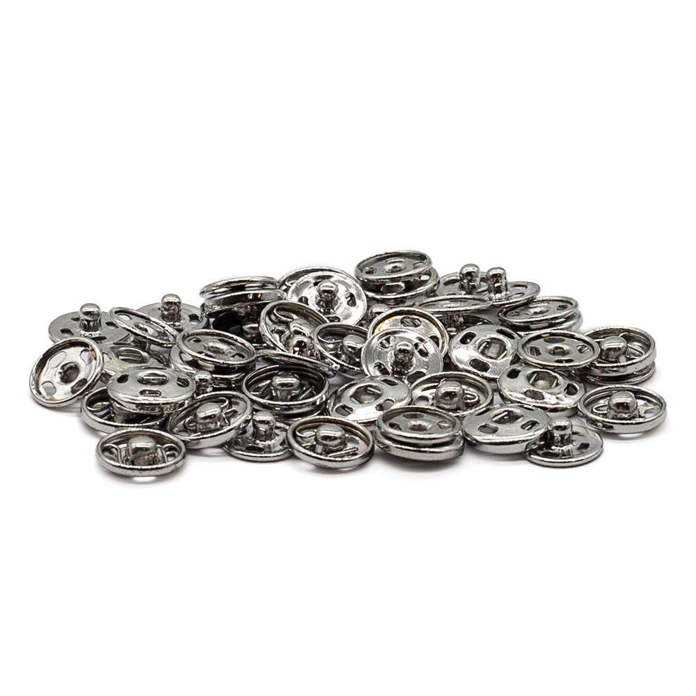 Кнопка пришивная металл ⌀10.0 мм, никель, 36 шт