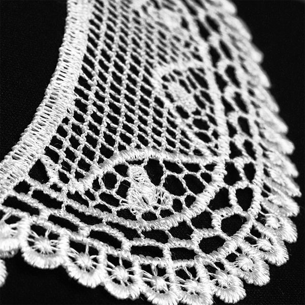 Пришивной кружевной воротник гипюр арт.TR.12GY82 21х6см цв.01 белый уп.50 комп, Kruzhevo