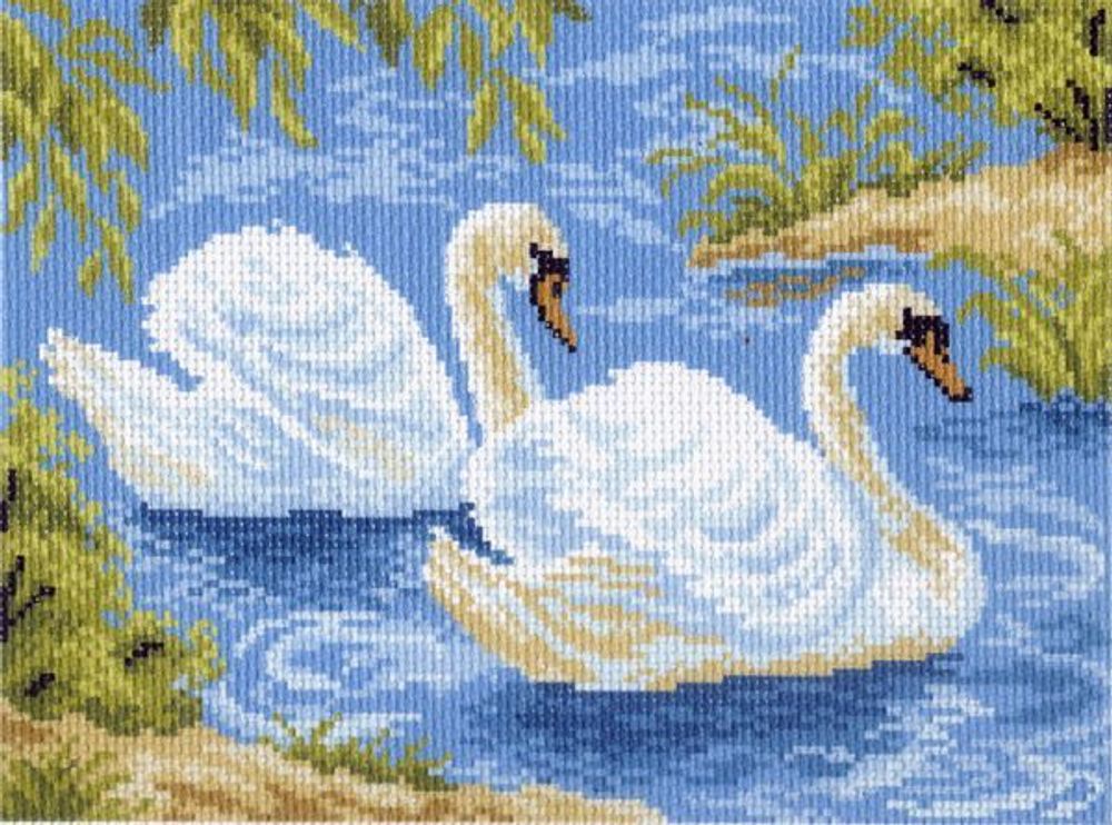 Рисунок для вышивания Матренин Посад (канва), 28х37 -0559-1 Тундровые лебеди