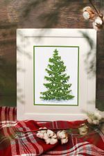 Набор для вышивания нитками Klart, Бархатная ель, 13.5х19.5 см