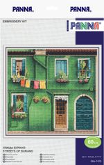 Набор для вышивания нитками Panna GM-7470, Улицы Бурано, 22.5х19.5 см