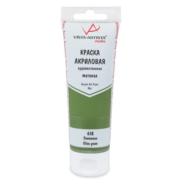 Краска акриловая матовая 75 мл, 618 Оливковый, Vista-Artista VAAM -75