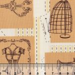 Ткань для пэчворка Peppy Век моды, рулон 112 см / 5 метров, ВМ-03 Панель бежевый, Peppy