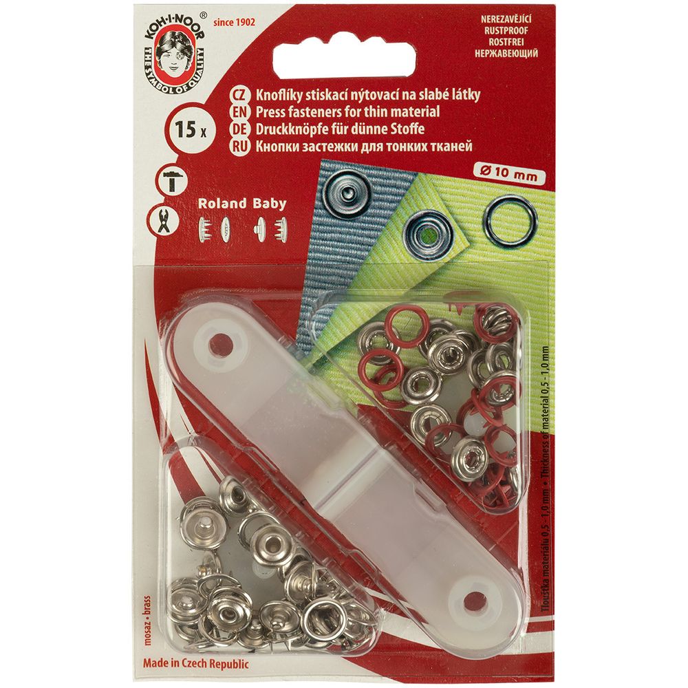 Кнопка рубашечная (джерси) открытая ⌀9.7 мм, 15 шт, 975 красный, (1213-030 №2), KOH-I-NOOR BABY Кнопка рубашечная (джерси) открытая ⌀9.7 мм, 15 шт, 975 красный, (1213-030 №2), KOH-I-NOOR BABY