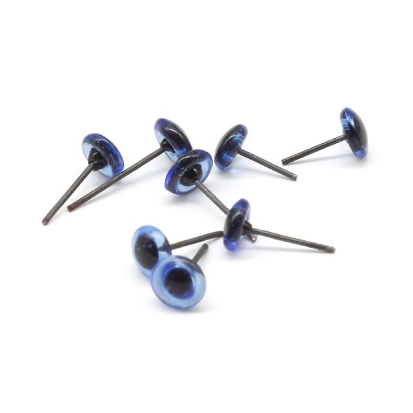 Глаза для кукол и игрушек 7мм на метал. ножке, 8 шт, цв.голубой