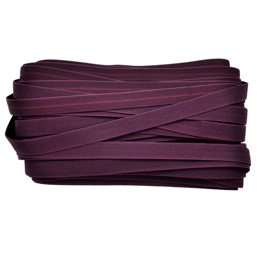 Резинка бельевая (бретелечная) блестящая 14.0 мм / 25 метров, слива